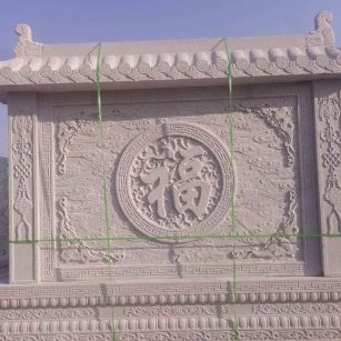 石嘴山 芝麻白花岗岩屏风，照壁，影壁