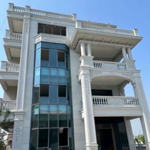 石嘴山 芝麻白花岗岩别墅外墙干挂效果展示