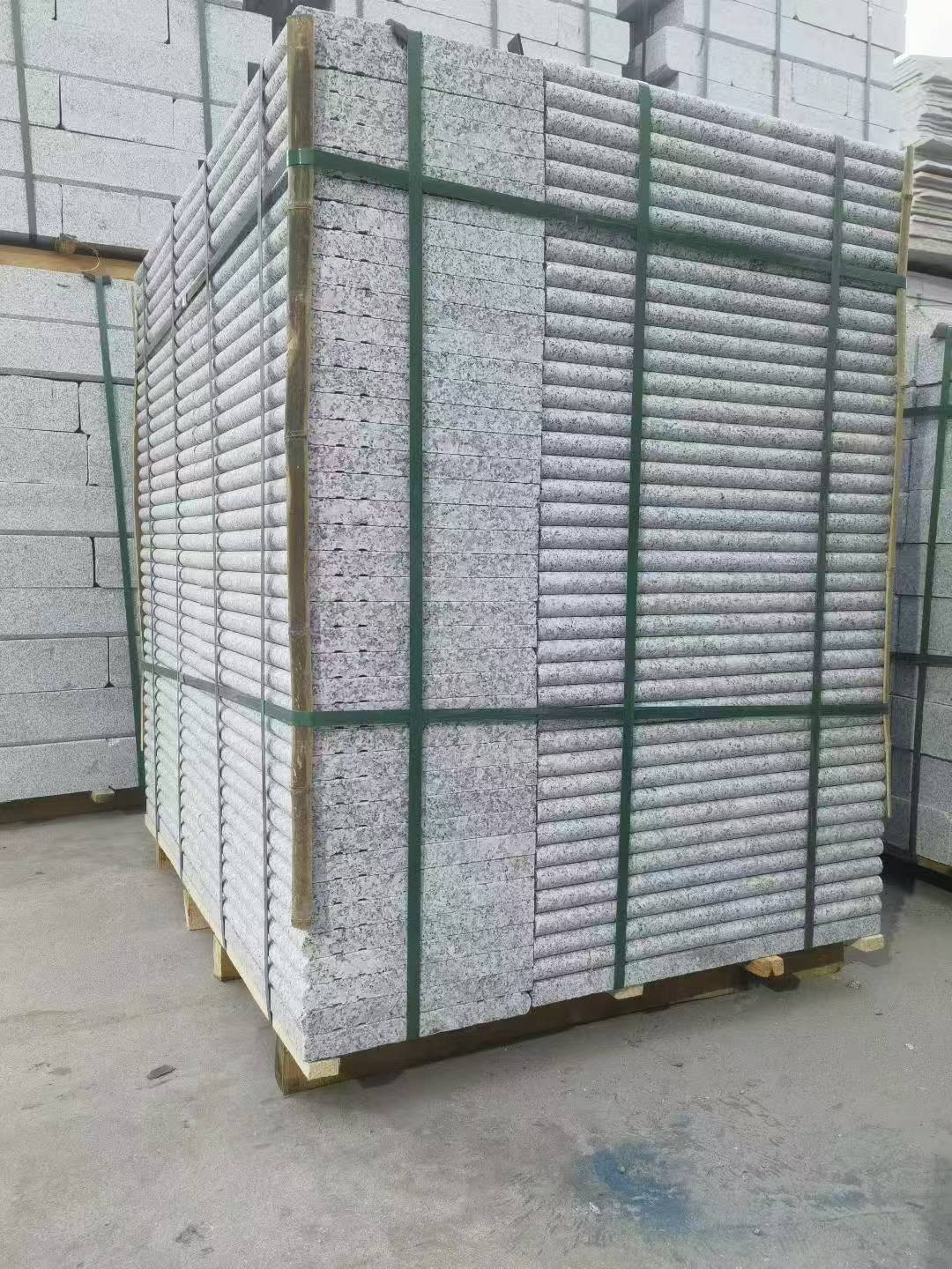 石嘴山 芙蓉白3公分厚磨圆边、拉槽，楼梯踏步